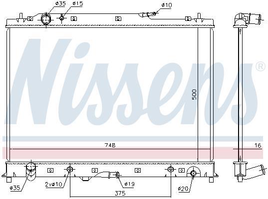 Radiateur moteur (Radiateur de refroidissement) NISSENS 68525