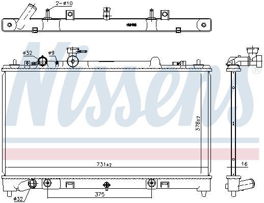 Radiateur moteur (Radiateur de refroidissement) NISSENS ref. 68531