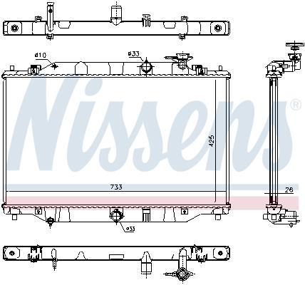 Radiateur moteur (Radiateur de refroidissement) NISSENS ref. 68532