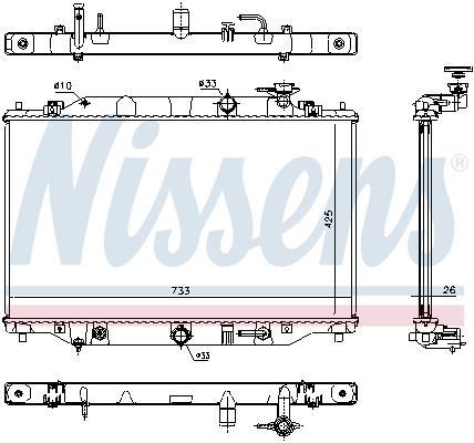 Radiateur moteur (Radiateur de refroidissement) NISSENS 68533