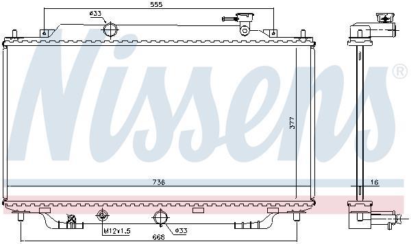 Radiateur moteur (Radiateur de refroidissement) NISSENS 68542