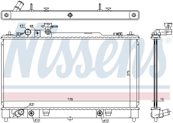 Radiateur moteur (Radiateur de refroidissement) NISSENS 68550