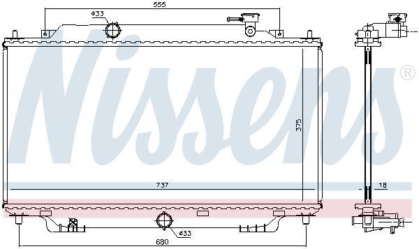 Radiateur moteur (Radiateur de refroidissement) NISSENS 68555