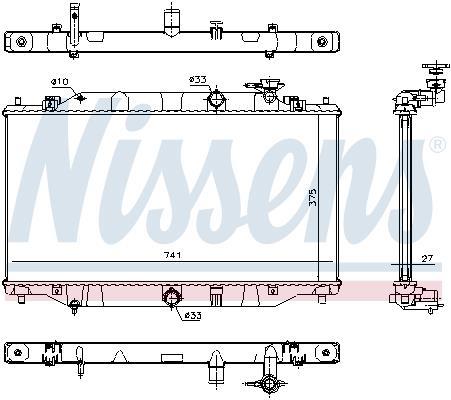 Radiateur moteur (Radiateur de refroidissement) NISSENS 68557