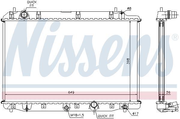 Radiateur moteur (Radiateur de refroidissement) NISSENS 68602A