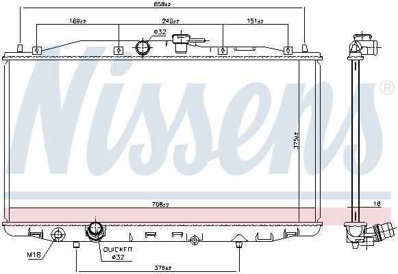 Radiateur moteur (Radiateur de refroidissement) NISSENS 68604