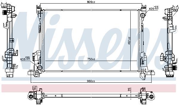 Radiateur moteur (Radiateur de refroidissement) NISSENS ref. 686807