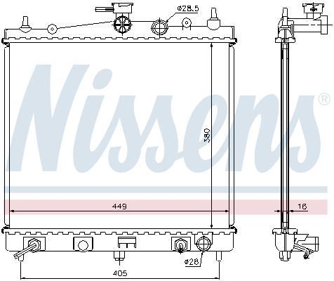 Radiateur moteur (Radiateur de refroidissement) NISSENS 68700A