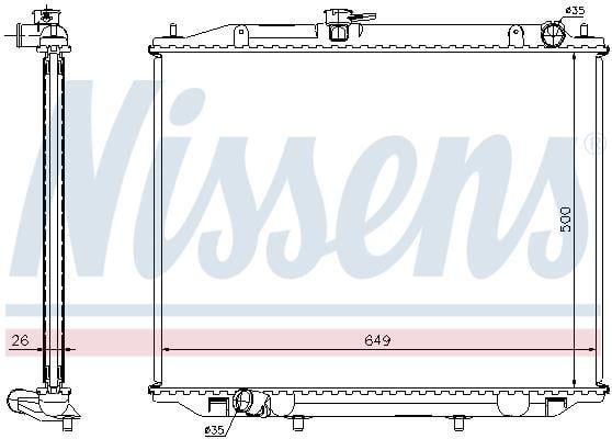 Radiador, refrigeración del motor NISSENS ref. 68706A
