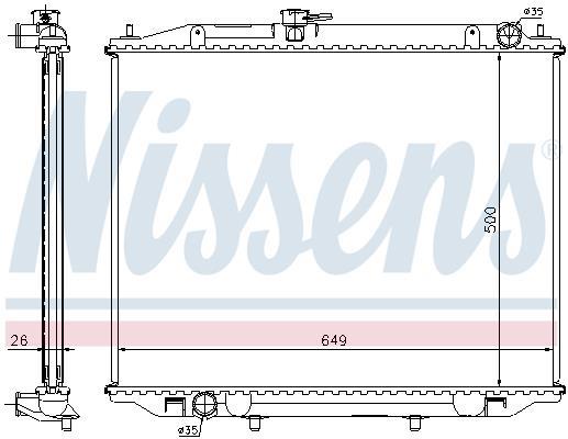 Radiador, refrigeración del motor NISSENS ref. 68708A