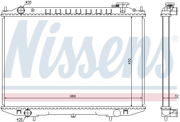 Radiateur moteur (Radiateur de refroidissement) NISSENS ref. 68721