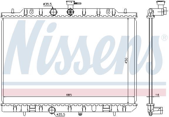 Radiateur moteur (Radiateur de refroidissement) NISSENS 68724