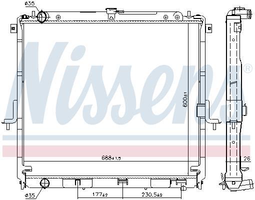 Radiateur moteur (Radiateur de refroidissement) NISSENS 68726