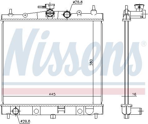 Radiador motor NISSENS 68728