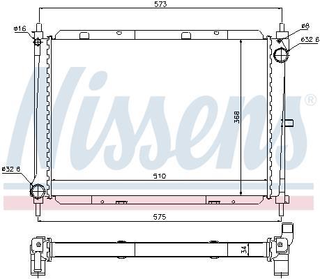 Radiateur moteur (Radiateur de refroidissement) NISSENS 68729