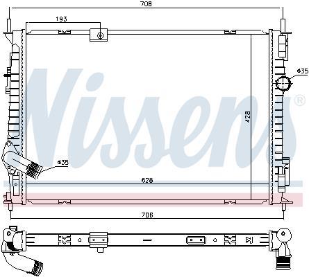 Radiateur moteur (Radiateur de refroidissement) NISSENS 68733