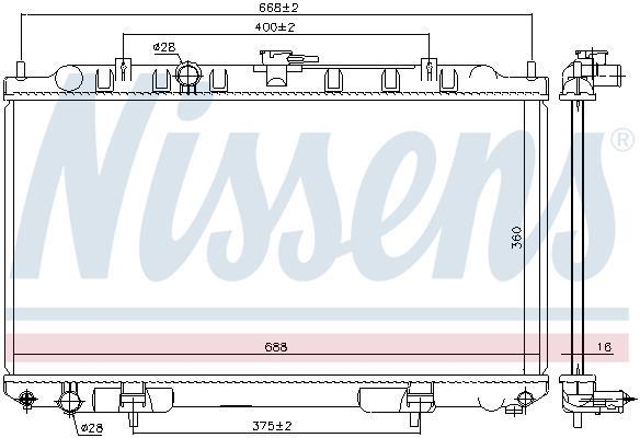 Radiateur moteur (Radiateur de refroidissement) NISSENS 68740