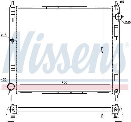 Radiateur moteur (Radiateur de refroidissement) NISSENS 68746