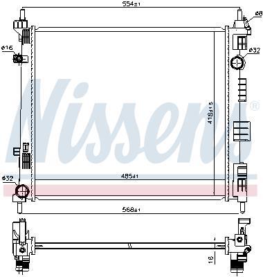 Radiateur moteur (Radiateur de refroidissement) NISSENS 68752