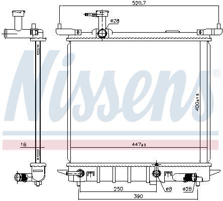 Radiador motor NISSENS ref. 68755