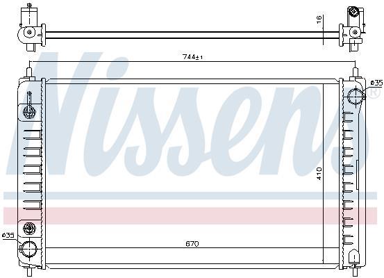 Radiateur moteur (Radiateur de refroidissement) NISSENS 68762