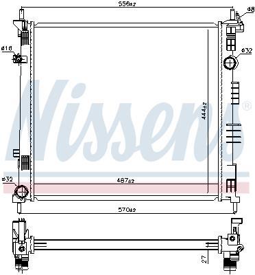 Radiateur moteur (Radiateur de refroidissement) NISSENS 68774