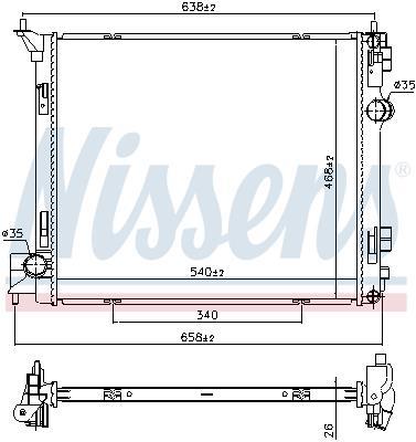 Radiateur moteur (Radiateur de refroidissement) NISSENS 68788