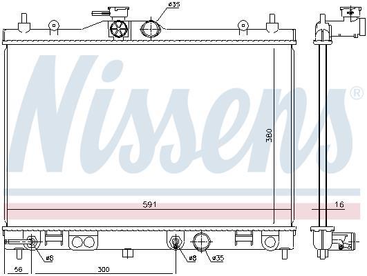 Radiateur moteur (Radiateur de refroidissement) NISSENS 68798