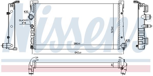 Radiateur moteur (Radiateur de refroidissement) NISSENS ref. 692936