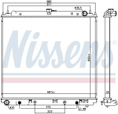 Radiateur moteur (Radiateur de refroidissement) NISSENS 68809