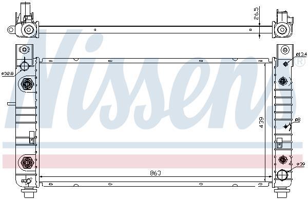 Radiateur moteur (Radiateur de refroidissement) NISSENS ref. 69091