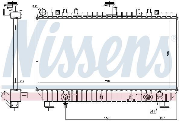 Radiateur moteur (Radiateur de refroidissement) NISSENS ref. 69097
