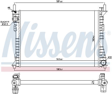 Radiateur moteur (Radiateur de refroidissement) NISSENS 698700