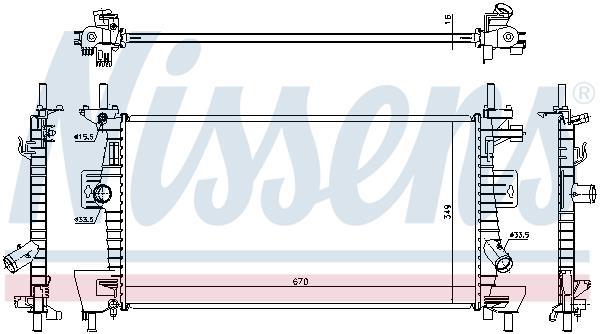 Radiateur moteur (Radiateur de refroidissement) NISSENS 69237