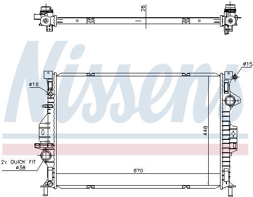 Radiateur moteur (Radiateur de refroidissement) NISSENS 69249