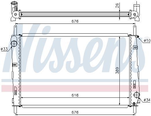 Radiateur moteur (Radiateur de refroidissement) NISSENS 69250