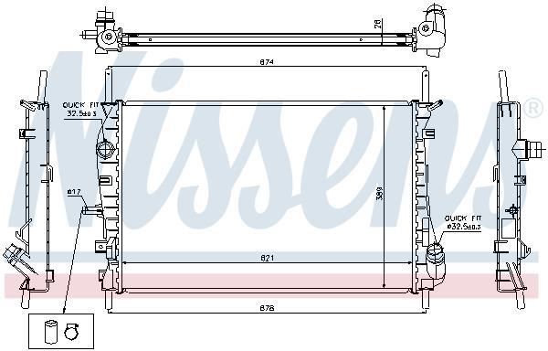 Radiateur moteur (Radiateur de refroidissement) NISSENS 69252
