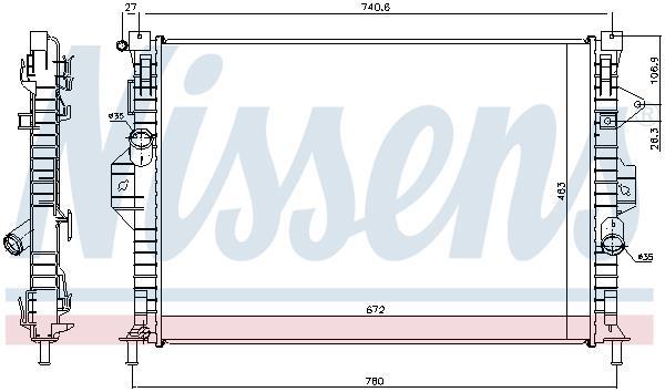 Radiador motor NISSENS 69253