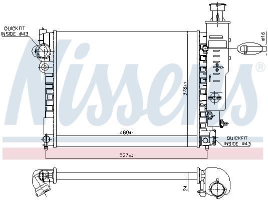 Radiateur moteur (Radiateur de refroidissement) NISSENS ref. 693641
