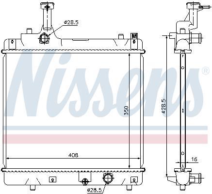 Radiateur moteur (Radiateur de refroidissement) NISSENS 69401