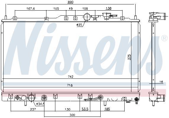 Radiateur moteur (Radiateur de refroidissement) NISSENS 69452