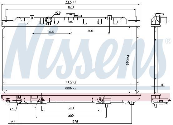 Radiateur moteur (Radiateur de refroidissement) NISSENS 69460