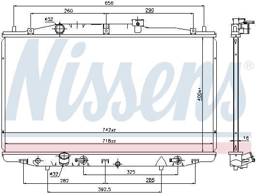 Radiateur moteur (Radiateur de refroidissement) NISSENS 69475