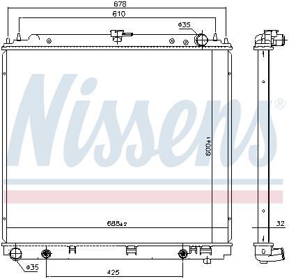 Radiateur moteur (Radiateur de refroidissement) NISSENS 69485