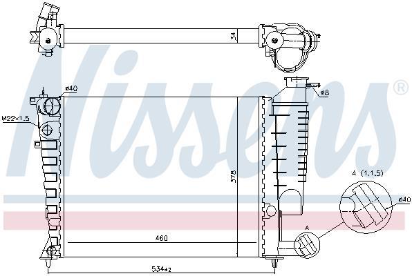 Radiateur moteur (Radiateur de refroidissement) NISSENS ref. 695966