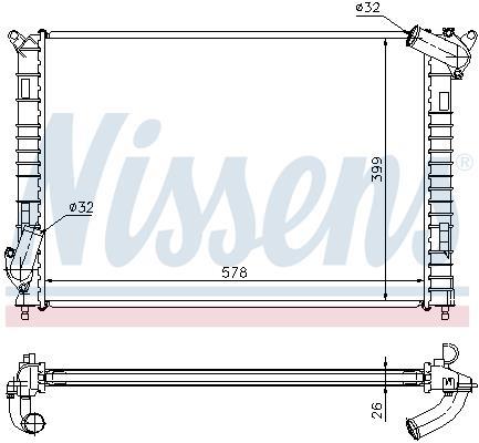 Radiateur moteur (Radiateur de refroidissement) NISSENS 69701A