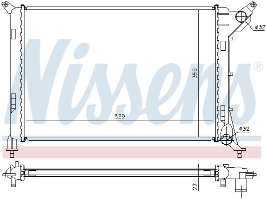 Radiateur moteur (Radiateur de refroidissement) NISSENS 69702A