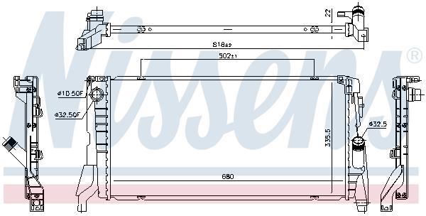 Radiateur moteur (Radiateur de refroidissement) NISSENS 69710