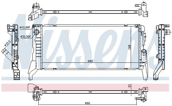 Radiateur moteur (Radiateur de refroidissement) NISSENS 69711