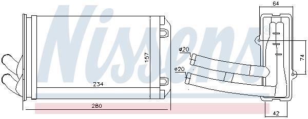 Radiador de aquecimento NISSENS ref. 70222